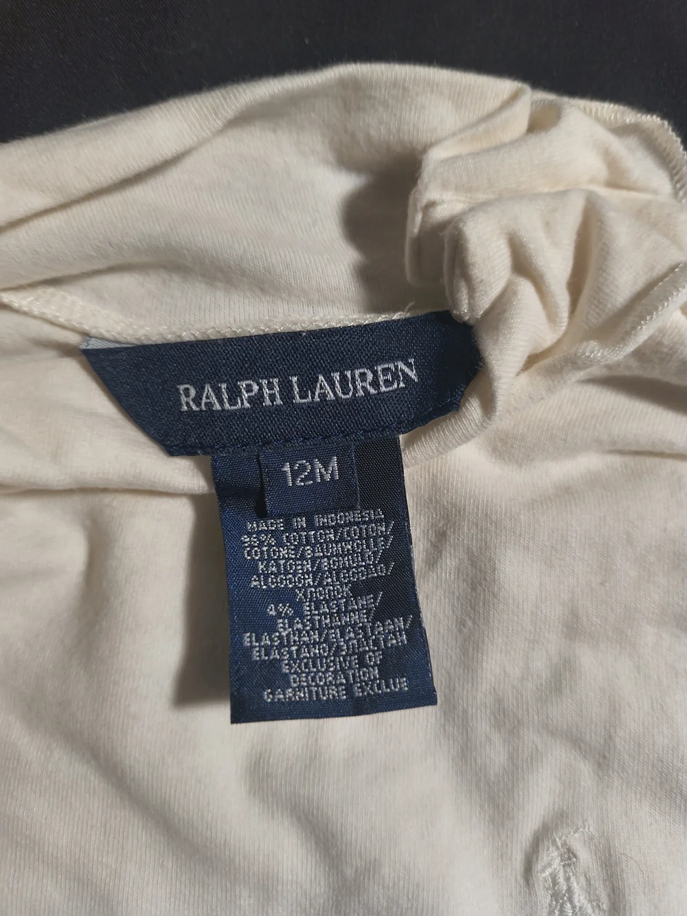 Ralph Lauren Cream Cotton Baby Top